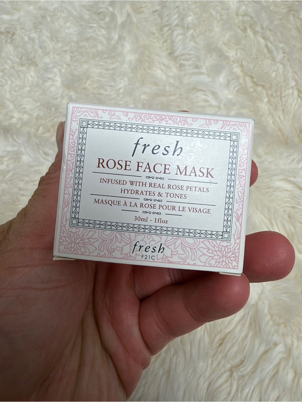 fresh Rose Face Mask - White jar with Red text
